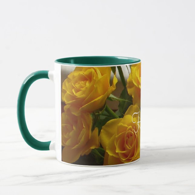 Joyeuse Mug de Rose Jaune de Pâques - Personnalisa (Gauche)