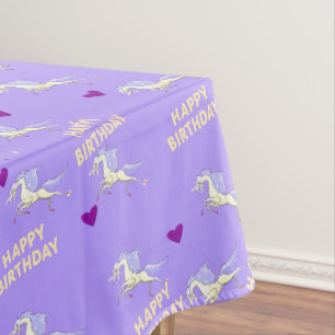 Joyeuse nappe d'anniversaire Unicorn violet