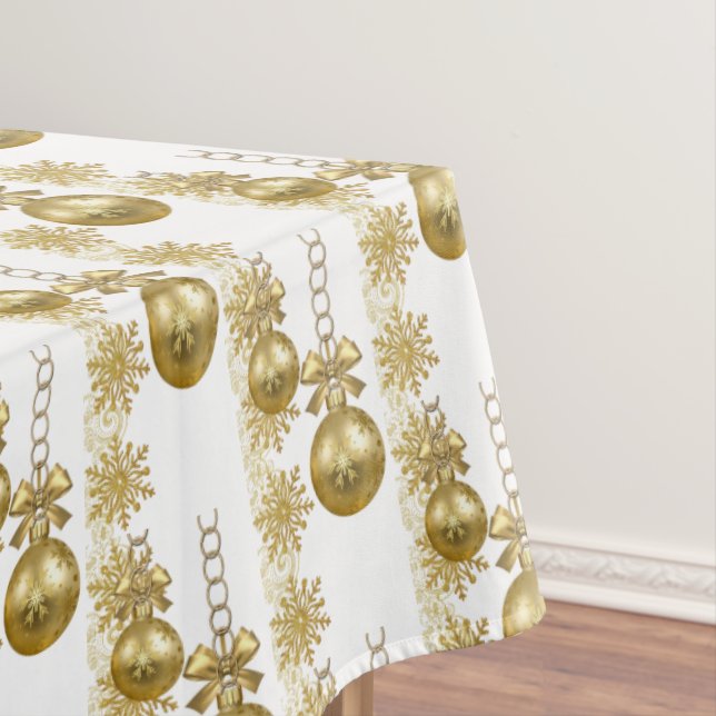 Joyeuse nappe de Noël, boules d'or (In Situ)