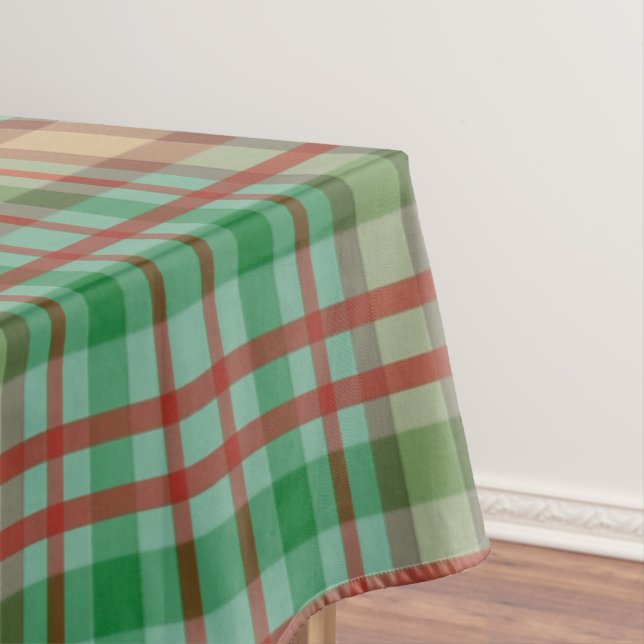 Joyeuse nappe de Noël, Rouge Vert Jaune Plaid (In Situ)