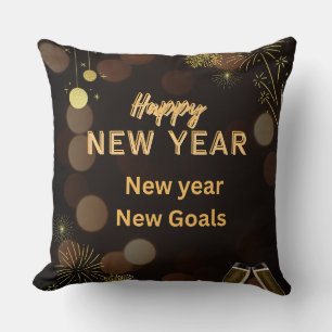 Joyeuse nouvelle année Conception de coussin à jet