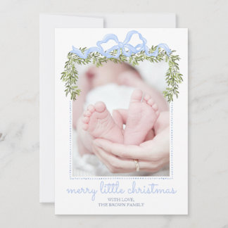 Joyeuse petite carte de Noël Nouveau-né bébé photo