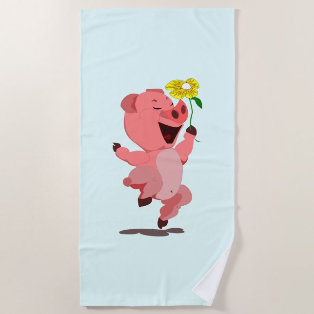 Joyeuse Piggy avec serviette de plage Daysy - Vos  (Devant)