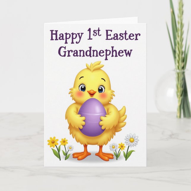 Joyeuse première carte de Pâques pour petit oiseau (Devant)