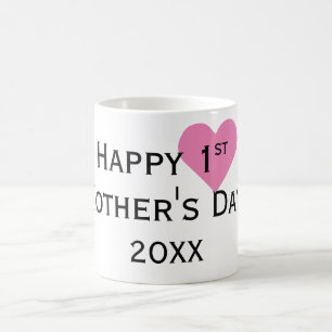 Joyeuse première fête des mères Mug noir et ros
