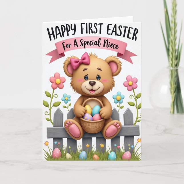 Joyeuse Première Pâques Carte de Nièce (Devant)