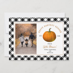 Joyeuse récolte Citrouille Plaid Photo Thanksgivin