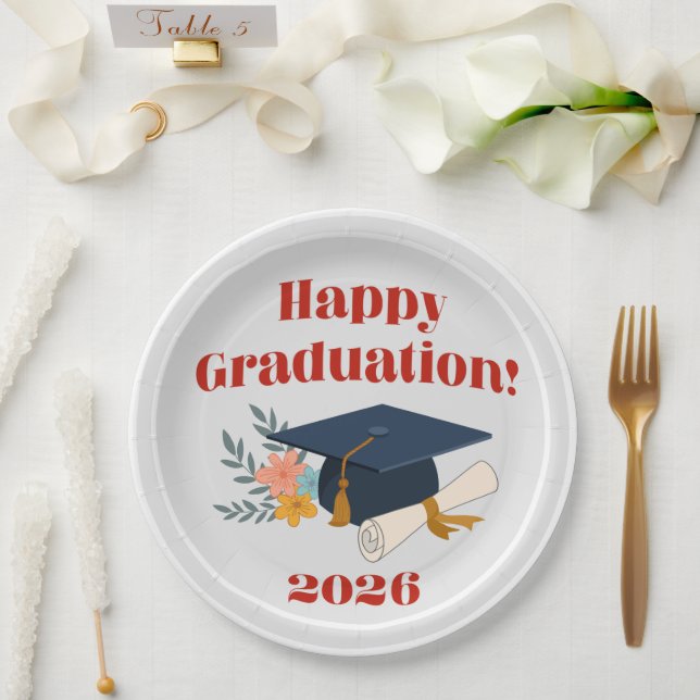 Joyeuse remise de diplômes 2026 ! Assiette 9" (Mariage)