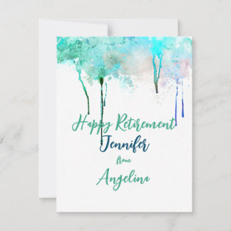 Joyeuse retraite aquarelle simple bleu vert