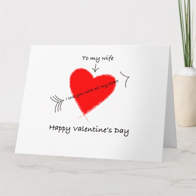 Joyeuse Saint-Valentin à ma carte de femme (Devant)