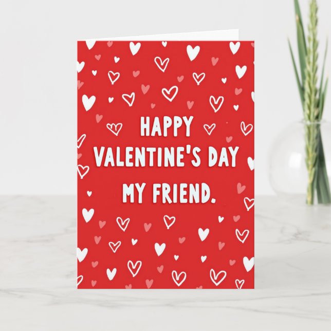Joyeuse Saint-Valentin Ami Carte de Coeurs (Devant)