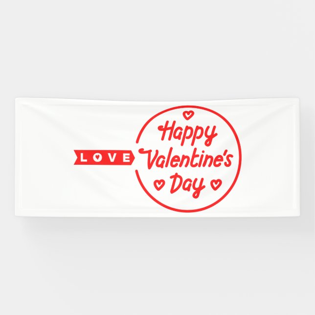 Joyeuse Saint-Valentin Amour Bannière vinyle 2,5x6 (Horizontal)
