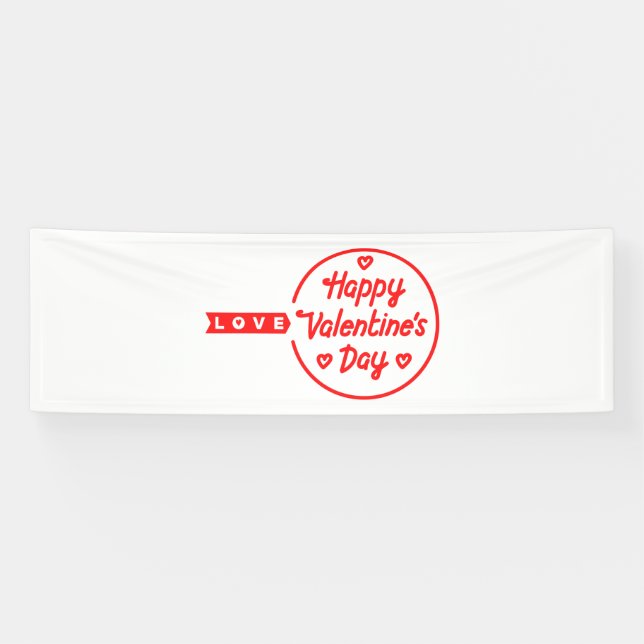 Joyeuse Saint-Valentin Amour Bannière vinyle 2,5x8 (Horizontal)