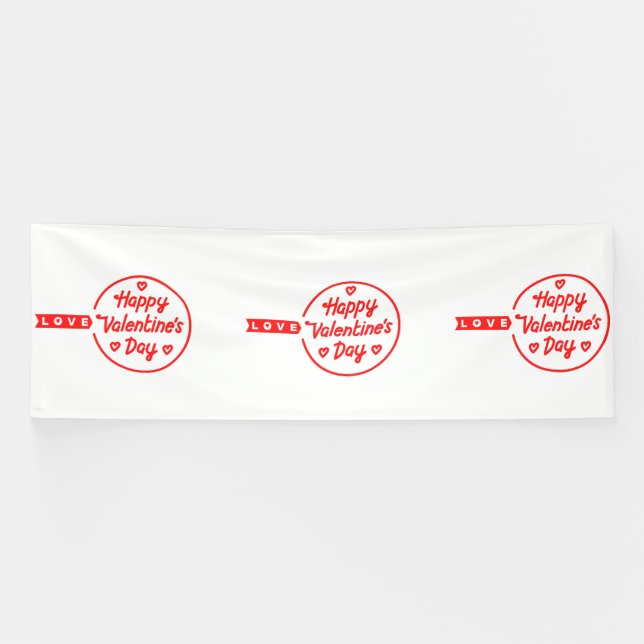Joyeuse Saint-Valentin Amour Bannière vinyle 4x12 (Horizontal)