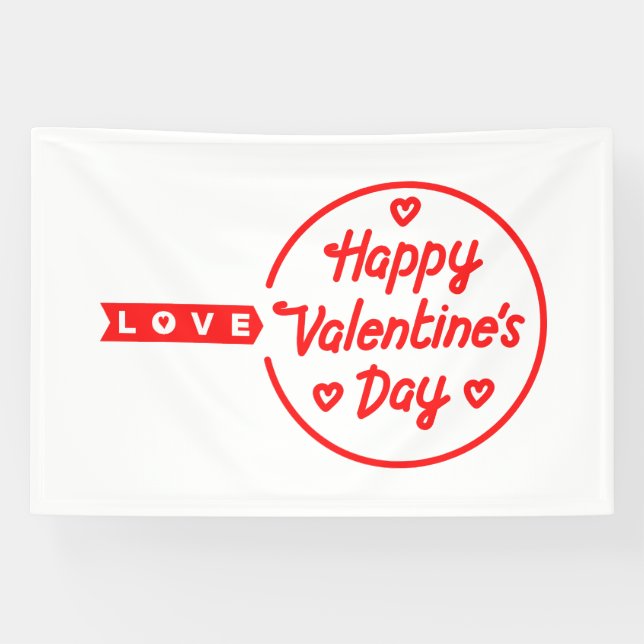 Joyeuse Saint-Valentin Amour Bannière vinyle 4x6 (Horizontal)