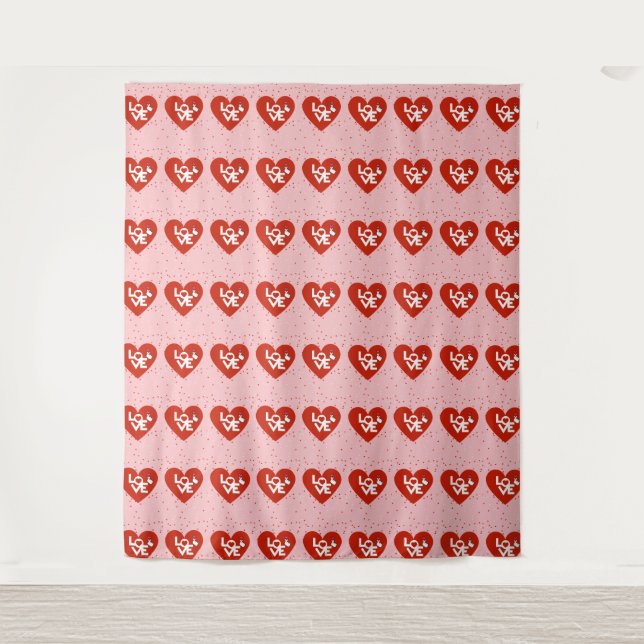 Joyeuse Saint Valentin Amour Rose Tapisserie (Devant)