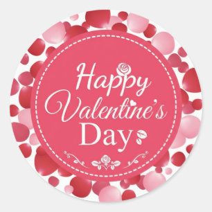 Joyeuse Saint-Valentin Autocollant Rond Classique