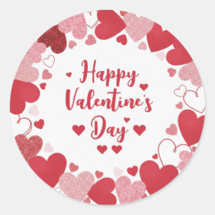 Joyeuse Saint-Valentin autocollant rond classique
