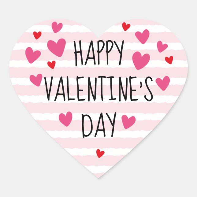 Joyeuse Saint-Valentin Autocollants en forme de cœ (Devant)
