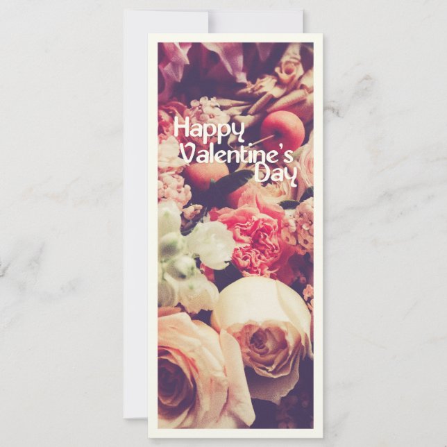 Joyeuse Saint-Valentin avec bouquet de fleurs vint (Devant)