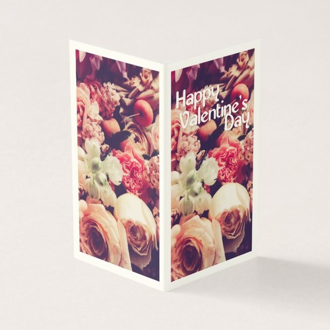 Joyeuse Saint-Valentin avec bouquet de fleurs vint (Outside)