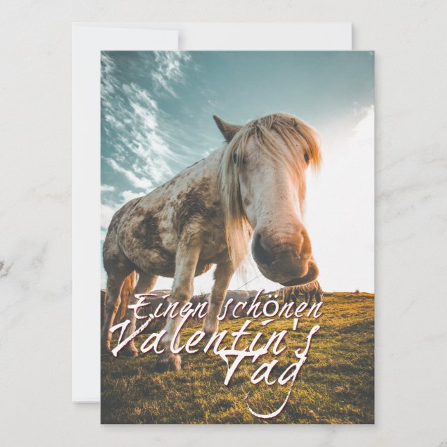 Joyeuse Saint-Valentin avec cheval qui regarde (Devant)