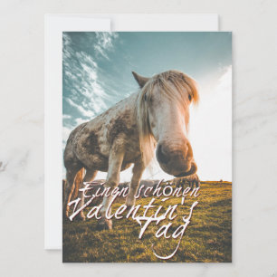 Joyeuse Saint-Valentin avec cheval qui regarde