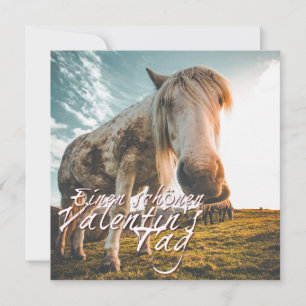 Joyeuse Saint-Valentin avec cheval qui regarde