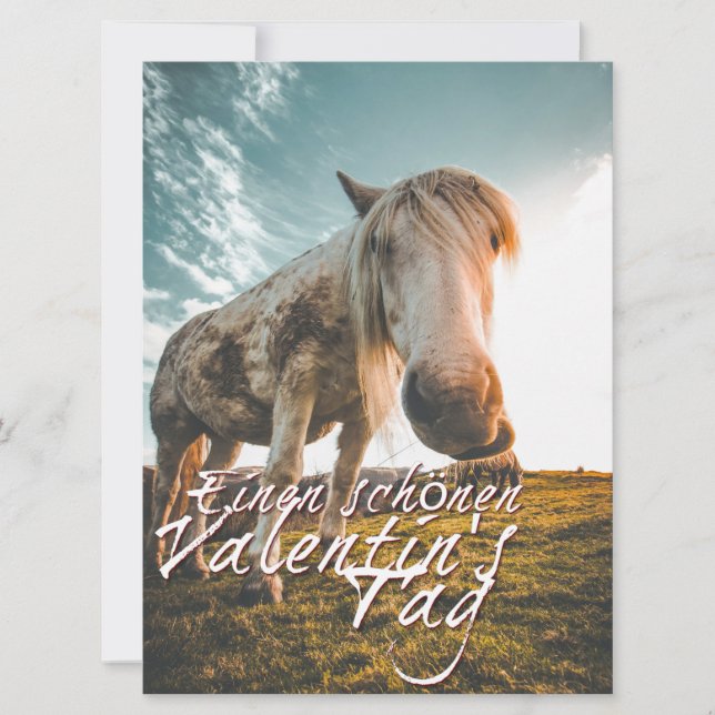 Joyeuse Saint-Valentin avec cheval qui regarde (Devant)