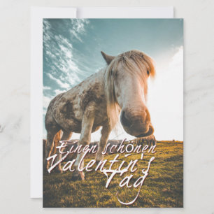 Joyeuse Saint-Valentin avec cheval qui regarde