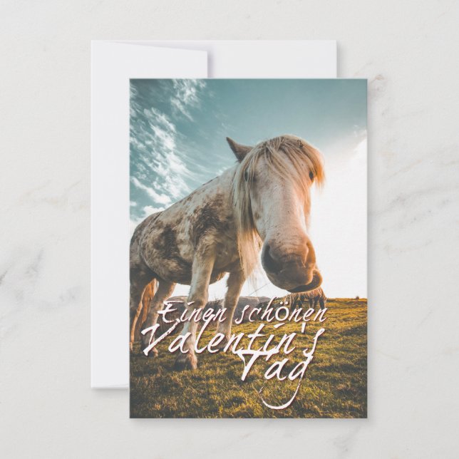 Joyeuse Saint-Valentin avec cheval qui regarde (Devant)