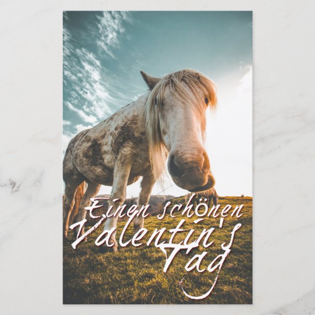 Joyeuse Saint-Valentin avec cheval qui regarde (Devant)