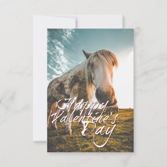 Joyeuse Saint-Valentin avec cheval regardant (Devant)