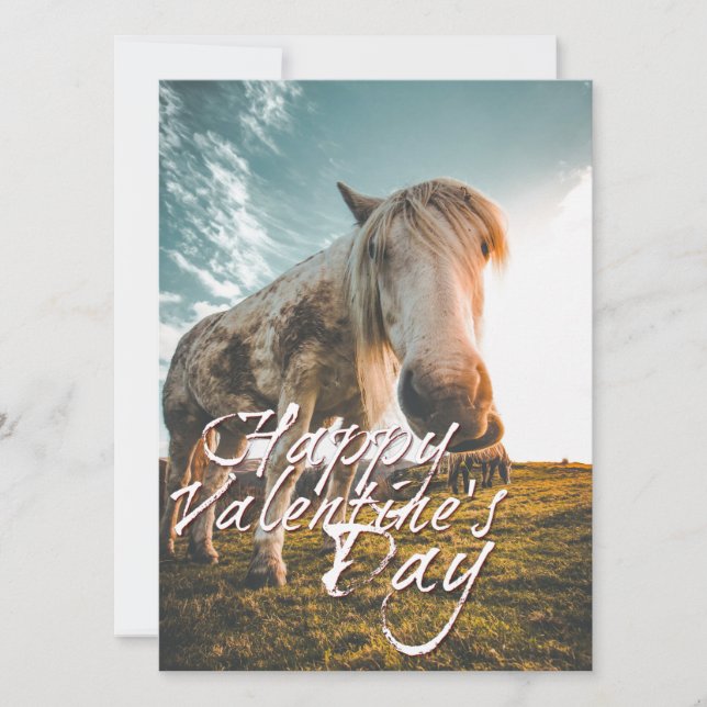 Joyeuse Saint-Valentin avec cheval regardant (Devant)