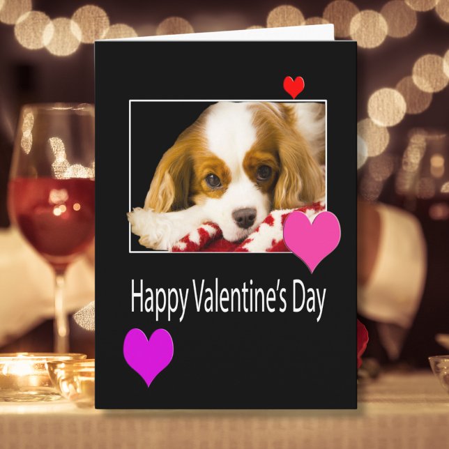 Joyeuse Saint-Valentin avec cœurs et carte de chie (Créateur téléchargé)
