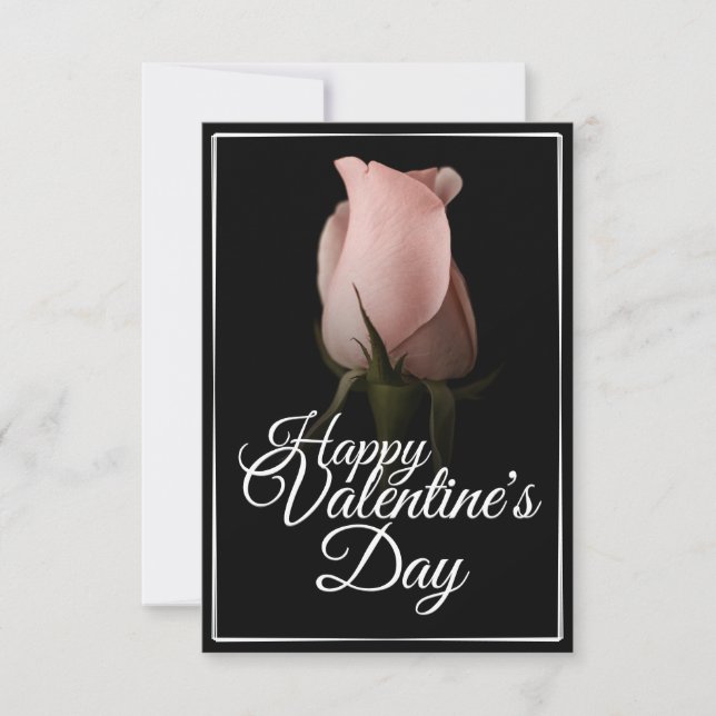 Joyeuse Saint-Valentin avec rose rose (Devant)