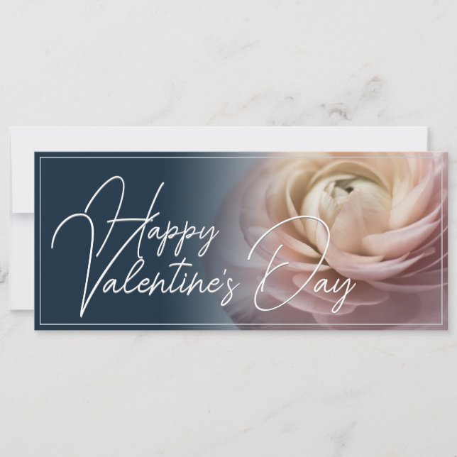 Joyeuse Saint-Valentin avec une grande rose rose (Devant)