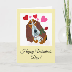 Joyeuse Saint-Valentin Basset Hound Chien Carte