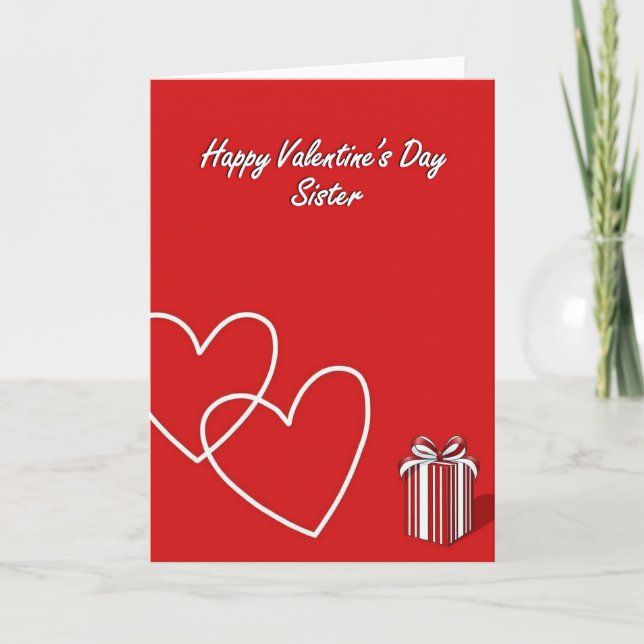 Joyeuse Saint-Valentin Carte d'amour pour sœur (Devant)