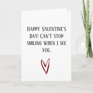 Joyeuse Saint-Valentin Carte d'amour souriante