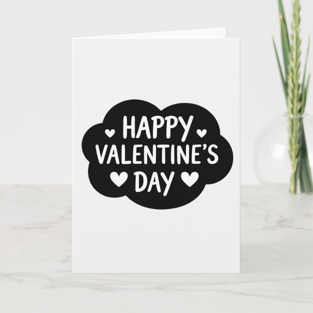 Joyeuse Saint-Valentin Carte de coeurs en nuage (Devant)