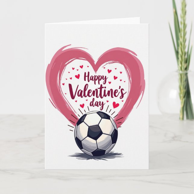Joyeuse Saint-Valentin Carte de Football (Devant)