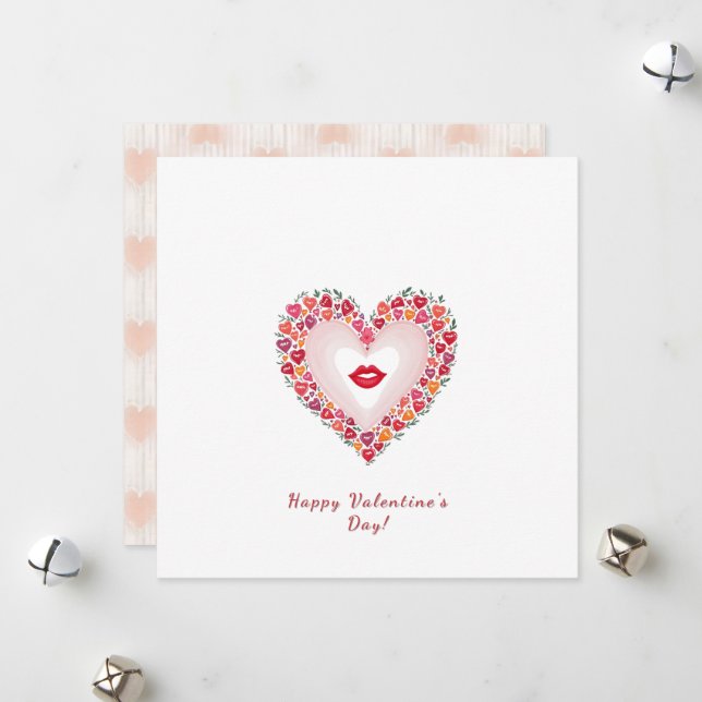 Joyeuse Saint-Valentin ! Carte de la Saint-Valenti (Devant/Arrière en situation)