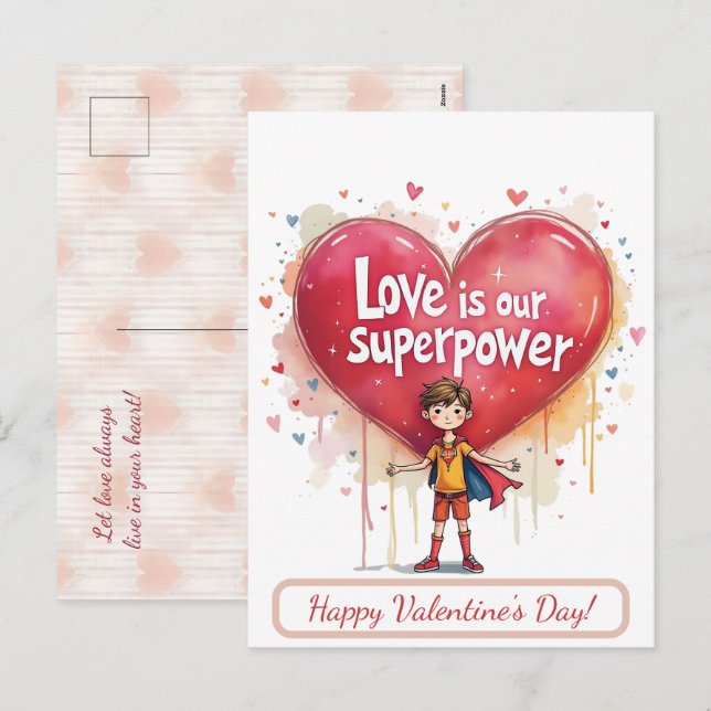 Joyeuse Saint-Valentin ! Carte de la Saint-Valenti (Devant / Derrière)