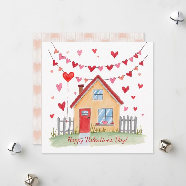 Joyeuse Saint-Valentin ! Carte de la Saint-Valenti (Devant/Arrière en situation)