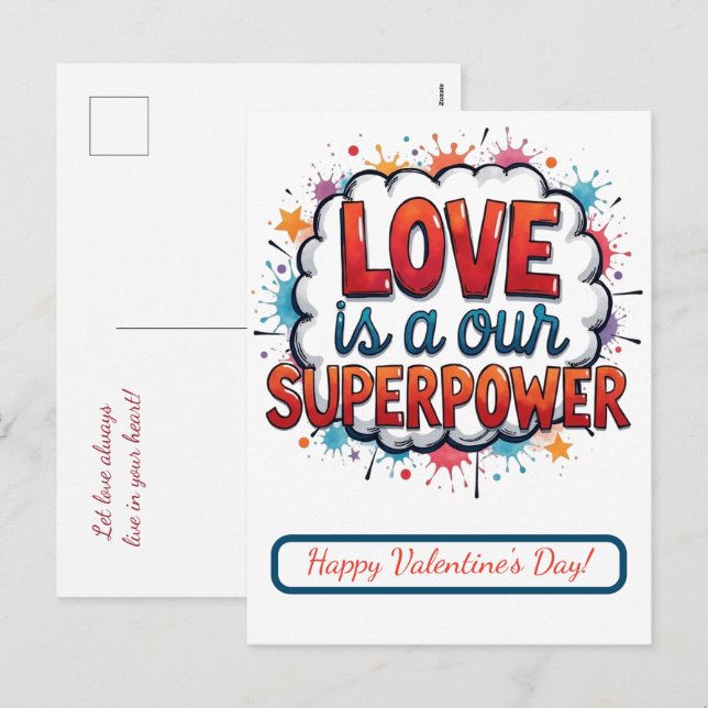 Joyeuse Saint-Valentin ! Carte de la Saint-Valenti (Devant / Derrière)