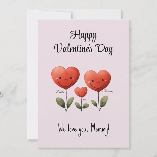 Joyeuse Saint-Valentin, Carte de Papa & Bébé,  (Devant)