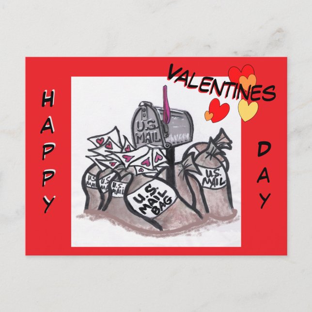 Joyeuse Saint-Valentin Carte de Vœux Dessin Animé (Devant)