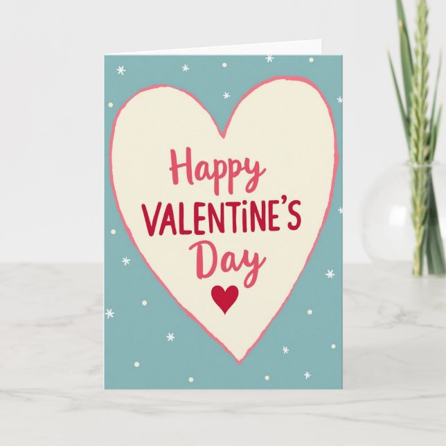 Joyeuse Saint-Valentin Carte Flocon de Neige (Devant)