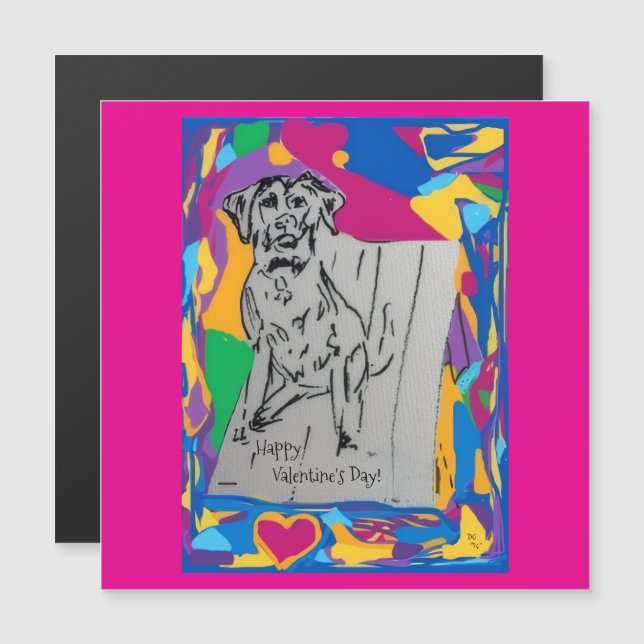 Joyeuse Saint-Valentin Carte Magnétique (Devant / Derrière)